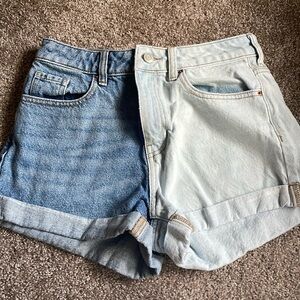 Pac Sun two toned jean shorts